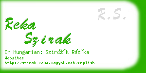 reka szirak business card